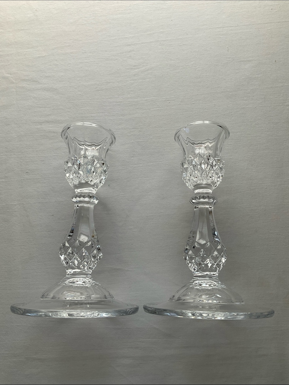 Cristal D’Arques Longchamp Lead Crystal Candle Stick Holders Pair